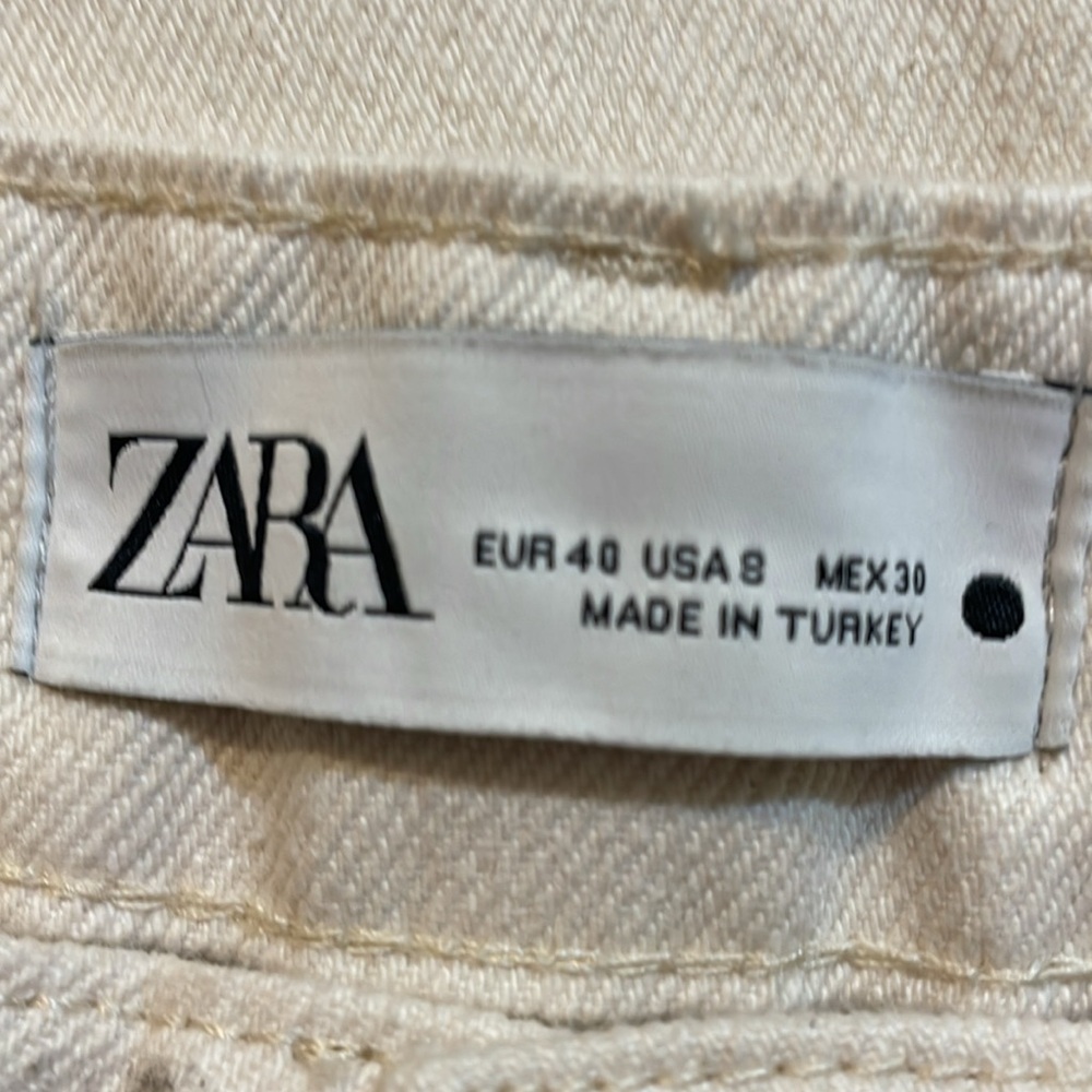 SALE TODAY!! ZARA high rise wide leg “skater” off white jeans size 8 - Picture 7 of 11